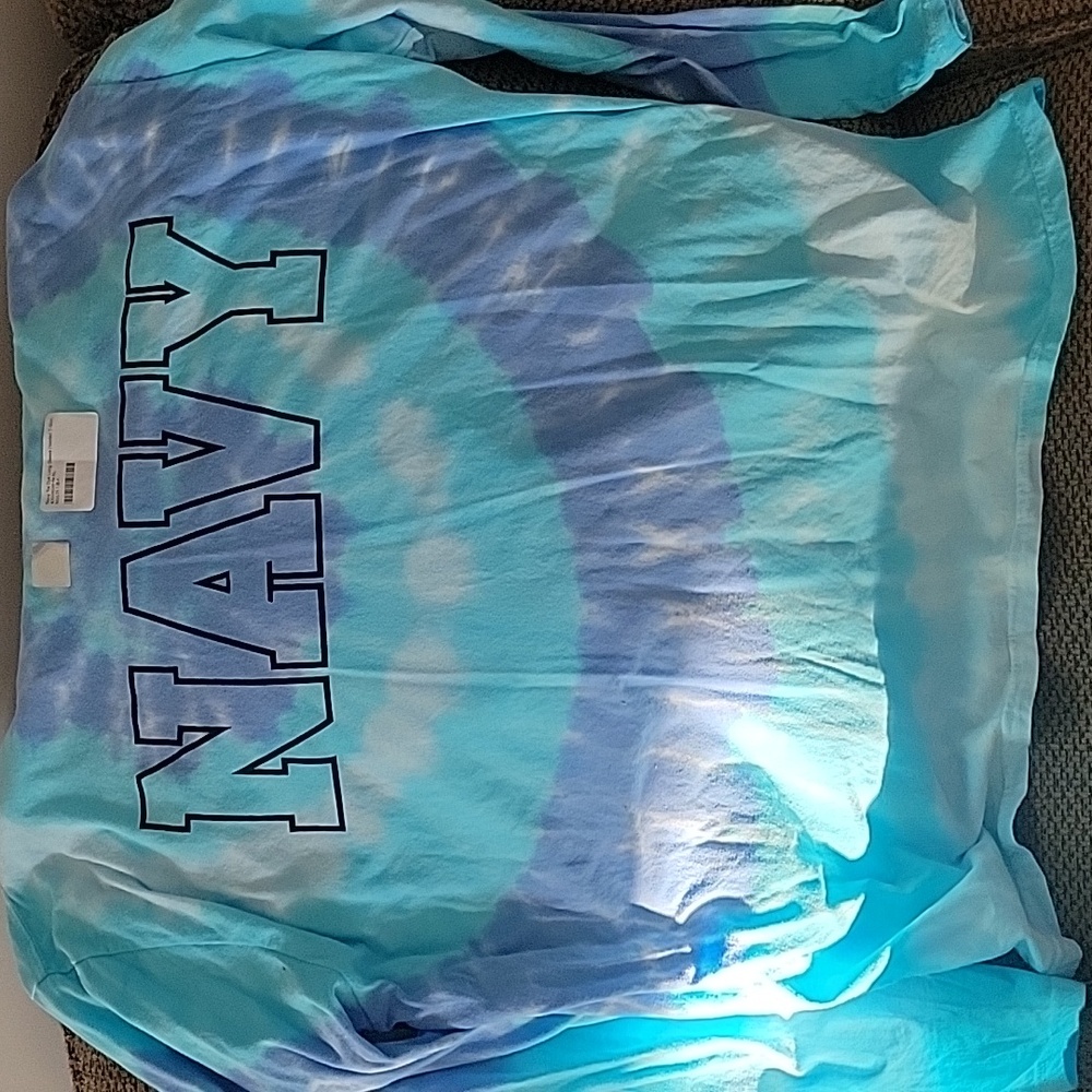 NAVY hooded t shirt tye dye